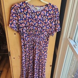 Boden Floral Dress - Pink and Blue